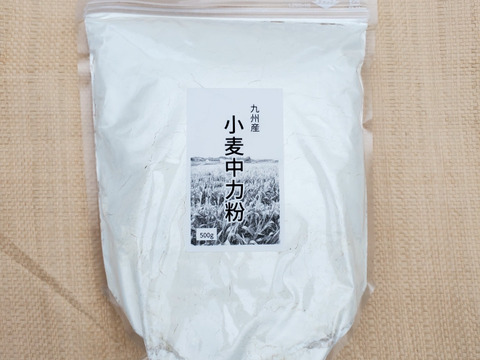 農薬最低限　中力小麦粉『チクゴイズミ』　1.5㎏（500g袋×３袋）
