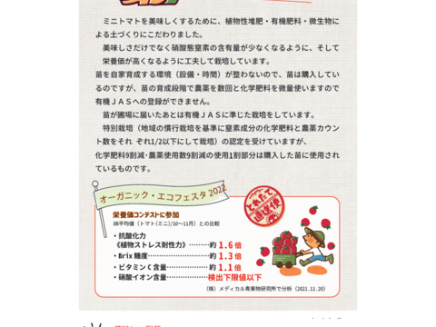 爽やかな甘さと酸味で大人気 糖度9～12度 ミニトマト 　バラ1.8kg