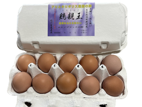 ホシノブラックの卵 【鶏親王】10個入り平飼い・放し飼い