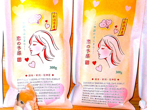 新潟県産の食べ比べセットで【こしひかり】と【恋の予感】と【ひとめぼれ】そして【縁結び】と【新之助】いう新潟県で栽培したお米で、9袋の合計2.8㎏で、12月20日～1月10日迄の注文に限る限定価格です