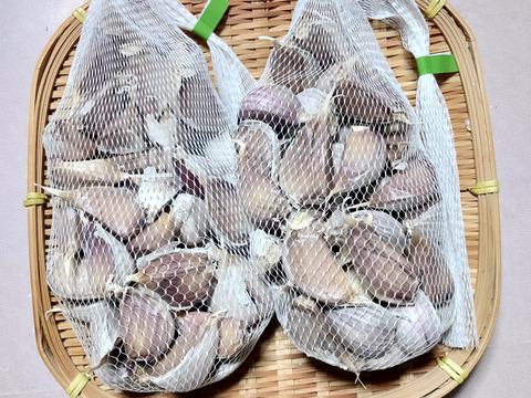 【小さめ ピンク バラにんにく】 600g  北海道産 北海道在来種 農薬不使用自家栽培にんにく