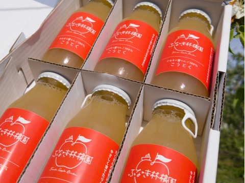 完全無添加❗️超濃厚❗️キセキの蜜りんご✨️『こうとく100％ストレートジュース』180ml ✖6本　化粧箱入　【夏ギフト】