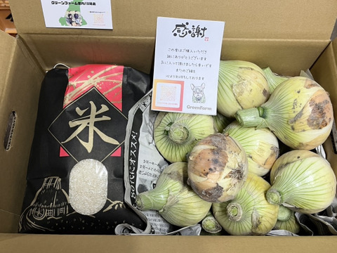 【淡路島の春ギフト】「島の恵み堪能セット」極甘新玉ねぎ５kg＆もっちりコシヒカリ５kg（令和7年度産）
