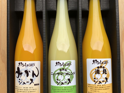【贈り物にもピッタリ】木下さん家の100%ジュース3本セット720ml