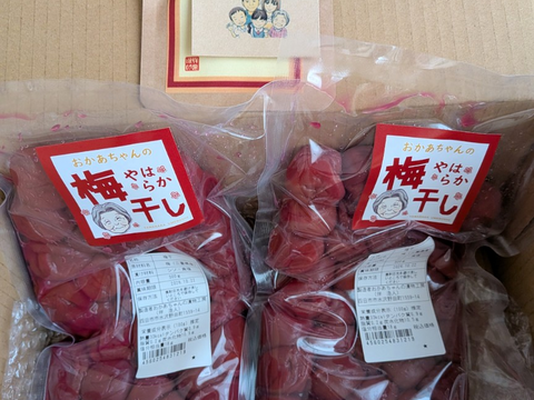 【無添加】お徳用袋♪♪　昔ながらのすっぱい味♪ おかあちゃんの梅干し 　大粒 500g　２袋　(約1㎏)