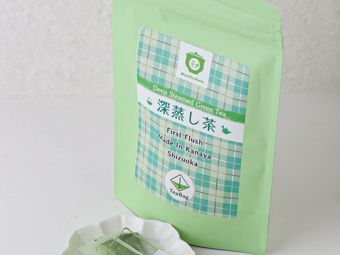 【Tbag3袋セット】抹茶入り。 色よし。味よし。深蒸し茶 緑茶 紐付きティーバッグ (3g×15)　3袋セット