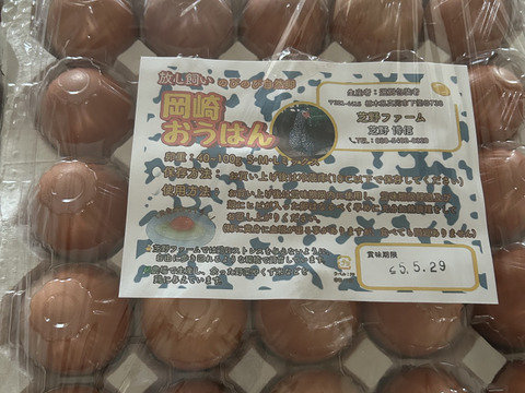 (常温便)出荷日当日の朝採り新鮮お届け致します☆　平飼い濃厚卵
純国産赤鶏あずさ:岡崎おうはん各30個計60個＋割れ保証