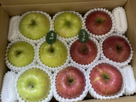 在庫わずか🍎大人気🍎サンふじ、王林詰め合わせ3キロ箱 ミックス