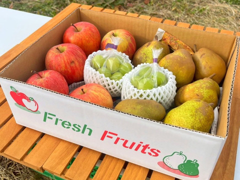 ★家庭用・ラ・フランス、ふじりんご、つぶつぶシャインマスカット3kgセット★