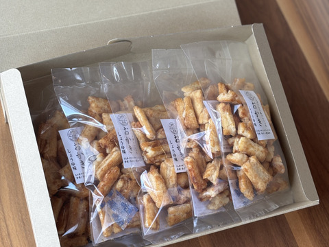 【夏ギフト】マンゲツモチ米で作った無添加おかき(醤油味)5袋