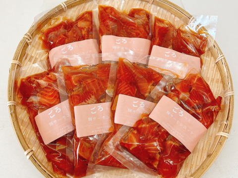 【-60冷凍】やみつき！ごろっと輝サーモンユッケ　1P200g入