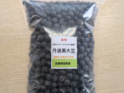『訳あり』傷あり小ぶり丹波黒大豆1㎏【農薬化学肥料不使用】