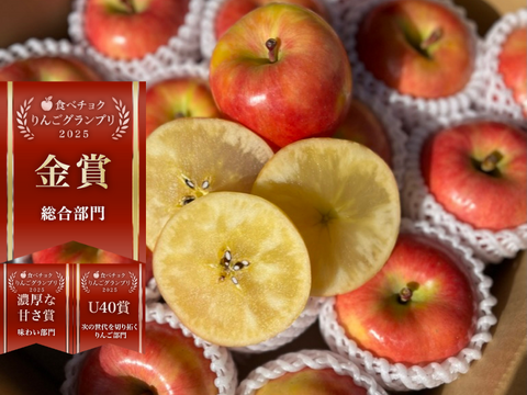 🏆2025年りんごGP金賞受賞🎊青森県産りんご　蜜たっぷり葉とらず高徳　贈答用【5㎏　12～25個入り】
