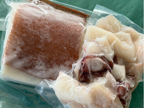 数量限定！食べ比べ　北海道白老産　たこぶつぎり+たこ頭　お試しにピッタリ！