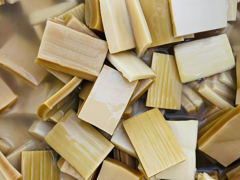 【長方形カット：1kg】愛媛県産メンマ（乳酸発酵たけのこ）｜メンマチョ業務用サイズ