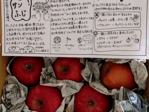 ご家庭用　サンふじ　約2kg(5個〜8個)