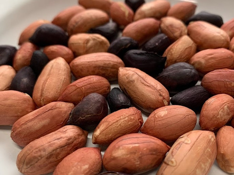 R7年産　自然栽培ブラック入り煎りピーナッツ　止まらない美味しさ！180g×２パック