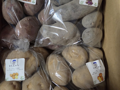 お試し！【じゃがいも】食べ比べセット(おまかせ3～5種)計4kg※種類によっては小芋サイズも含まれます。