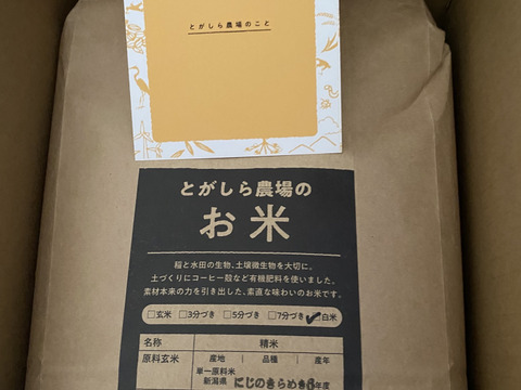 令和7年産新米予約【にじのきらめき白米５kg×２袋】一般栽培