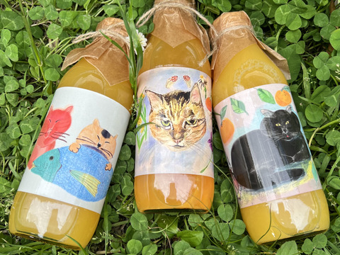 【農薬不使用】ねこ農園ジュースセット【青島みかん／八朔／ネーブル】