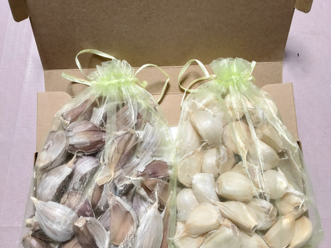 味くらべ！】 ピンク＆ホワイト バラにんにく400g 北海道産 農薬