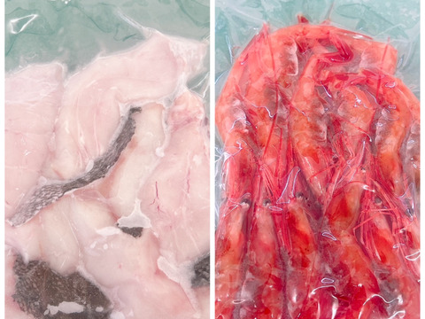 【セット】甘エビ2P600g  真鱈切身３㎏