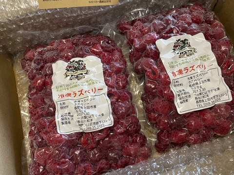 長野県産真空パック入り冷凍ラズベリー１㎏