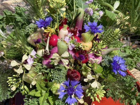 【父の日ギフト】野菜ブーケかごタイプ【カラフルなミニ野菜】【お誕生日】【開店祝】【周年祝】【お供え】