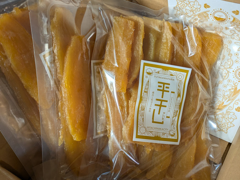 ねっとり濃厚な甘み！べにはるか平干し芋 計1.2kg（400g×3袋)