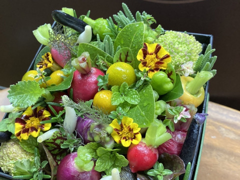 【ギフト】野菜ブーケ BOXタイプ【カラフルなミニ野菜】【お誕生日】【開店祝い】【周年祝い】【お供え】
