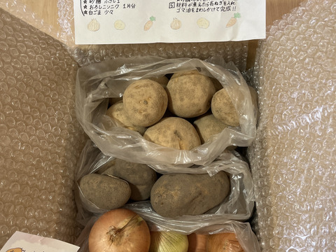 最終販売❣️北海道とかち❗️じゃが、タマ3点食べ比べセット‼️🥔🧅🥔【メークイン】1.7kg  大好評味の濃い【とうや】1.7kg  【直播タマネギ】1.7kg 合計約5kg☆