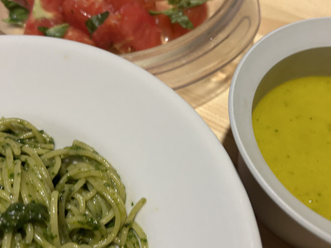 完熟栗かぼちゃとバジルソースのセット