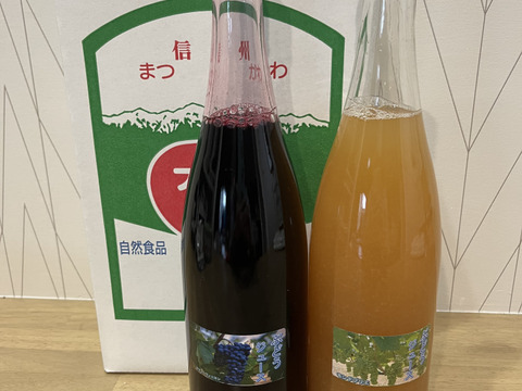 ワイン用ぶどうで作ったジュース２本セット　ヤマソーヴィニヨン(赤)、モンドブリエ(白)　720ml✖️各1本
