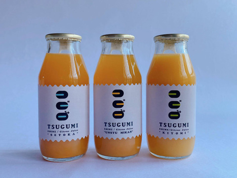 果汁100％　TSUGUMI  3種のみかんジュース（180ml）6本入