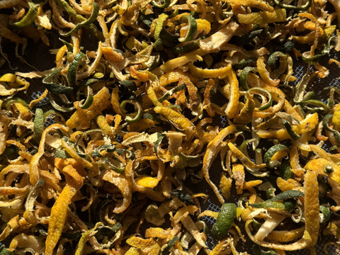 自生の日本の山柚子の陳皮　自然農 完熟熟成　ちんぴ　50グラム以上お入れしてお送りします。12月末からの発送です。