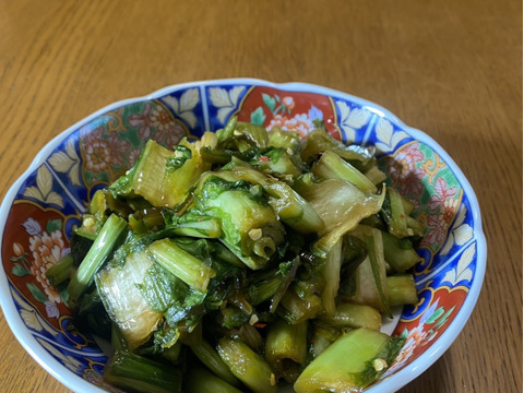 「福島菜　甘酢醤油漬け」450g入り　唐辛子入り1パック・唐辛子なし1パックセット
