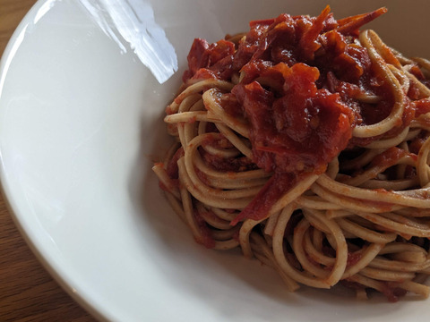 【ゲン担ぎ福袋】自然栽培トマトソース3個+全粒粉入りパスタ3袋セット