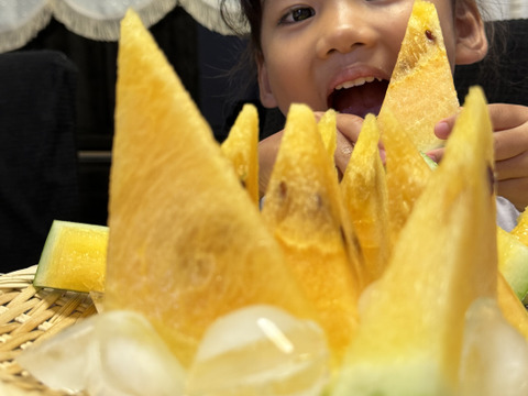 【雅】糖度13-17以上【金色羅皇】『大里果樹園のスイカ』2Ｌ-3Ｌ