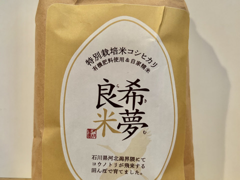 新米❗️令和6年産石川県産特別栽培米コシヒカリ希夢良米　白米10キロ
