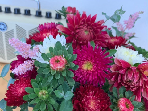 【日光園藝オリジナル】アスターと季節のお花アレンジメント