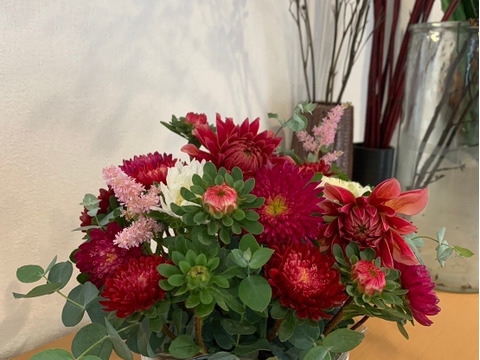 【日光園藝オリジナル】アスターと季節のお花アレンジメント