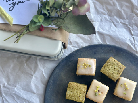 ミニブーケ付き【母の日ギフト】佐賀の恵をひとくちで。レモン香る2種のひとくちスコーン缶