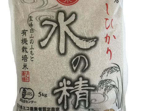 令和5年産 石川県産 有機栽培 コシヒカリ 水の精 玄米 5kg