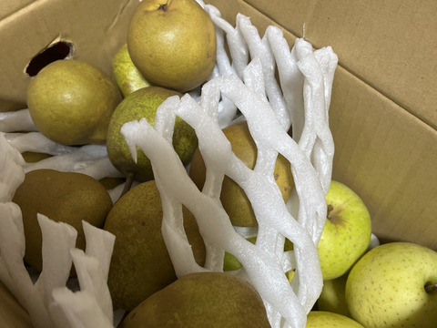 ラスト1箱2種盛！お試しラフランス3キロ＋訳あり王林3キロ　合計6キロ以上。　農薬半減栽培で安心安全