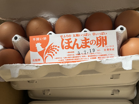 「ほんまの卵」はしあわせ卵　平飼い有精卵40個