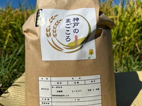 令和6年 特別栽培米 神戸のまごころヒノヒカリ 玄米 5kg：兵庫