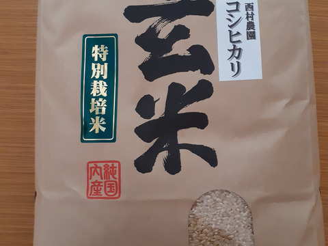 『絶品』西村さんちの美味しいお米　コシヒカリ　玄米5キロ