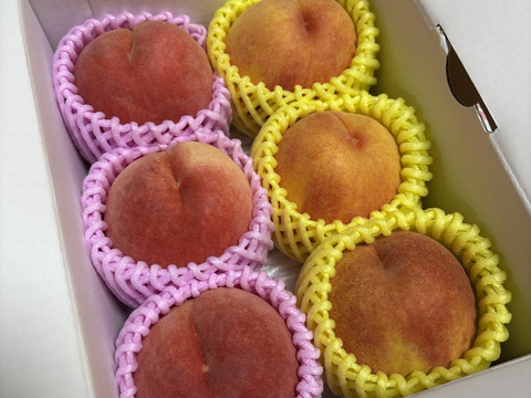 お買い得!まるせい果樹園の桃　黄桃と晩生種の詰め合わせ【おまかせ】1kg(4～7玉入り)自家用　贈答用  mix1