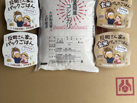 【福袋２０２５】嬉しいおまけ付き　新潟県６産コシヒカリ　とっても美味い精米・２㎏パックご飯白米・２個　玄米・２個