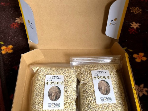 令和3年産　モチプチ食感　もち麦「キラリモチ」　1kg（500g×2袋）